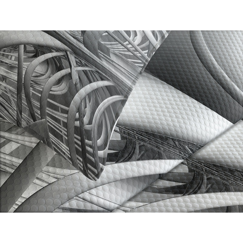Ambesonne Futuristic Bedspread Set Technologic Pattern Grey and Pale Grey, King Coverlet/Bedspread + 2 Standard Shams