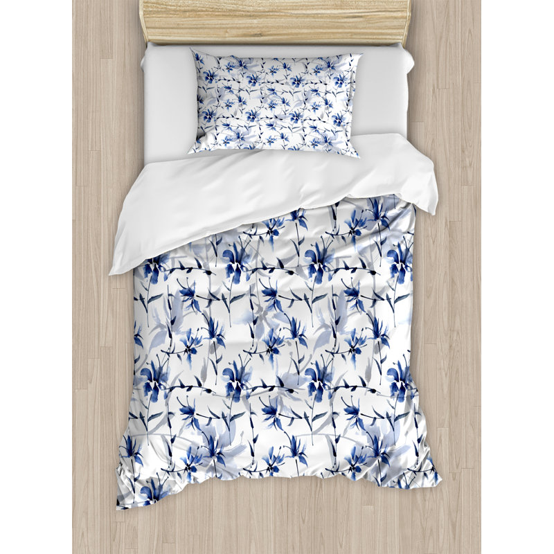 Traditional Polyester Floral Duvet Cover, Twin