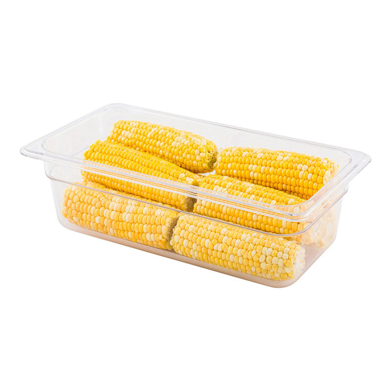 Ustensiles de restaurant - 4 casseroles profondes, récipient de rangement commercial de 10 1/3 - congelable, résistant à la casse, casseroles froides en plastique transparent, lavables à la vaisselle, pour la cuisine, les restaurants ou les cafétérias