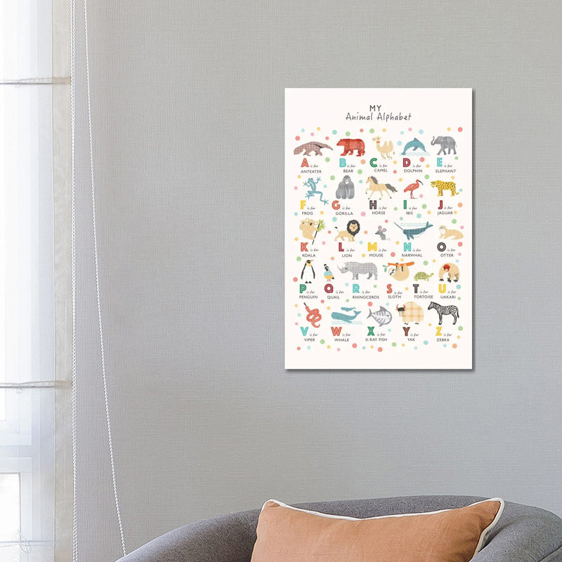 Animal Alphabet - Wrapped Canvas Print, 66.04 cm H x 45.72 cm W x 1.91 cm D