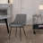Kierra 20" Wide Contemporary Dining Chair in Charcoal Fabric with Black Powder Coated Metal Legs