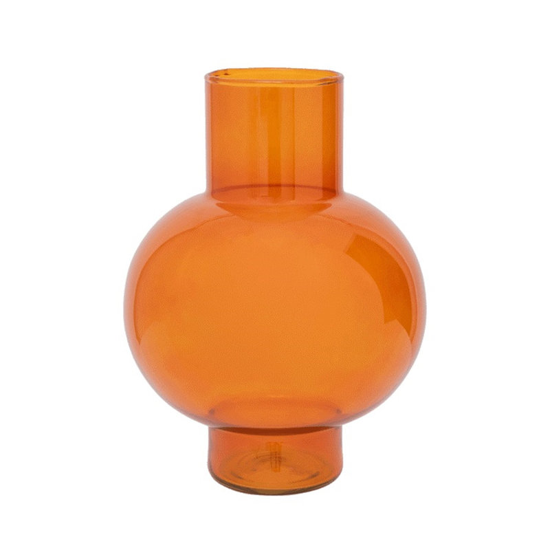 Vase de table en verre Clarabelle, Orange rouille, H 9,45 po x l 7 po x P 7 po