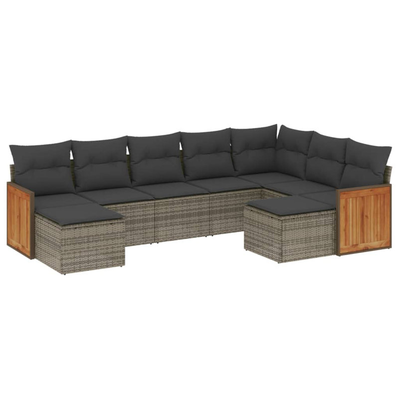 Ensemble de canapé de jardin Vidaxl gris
