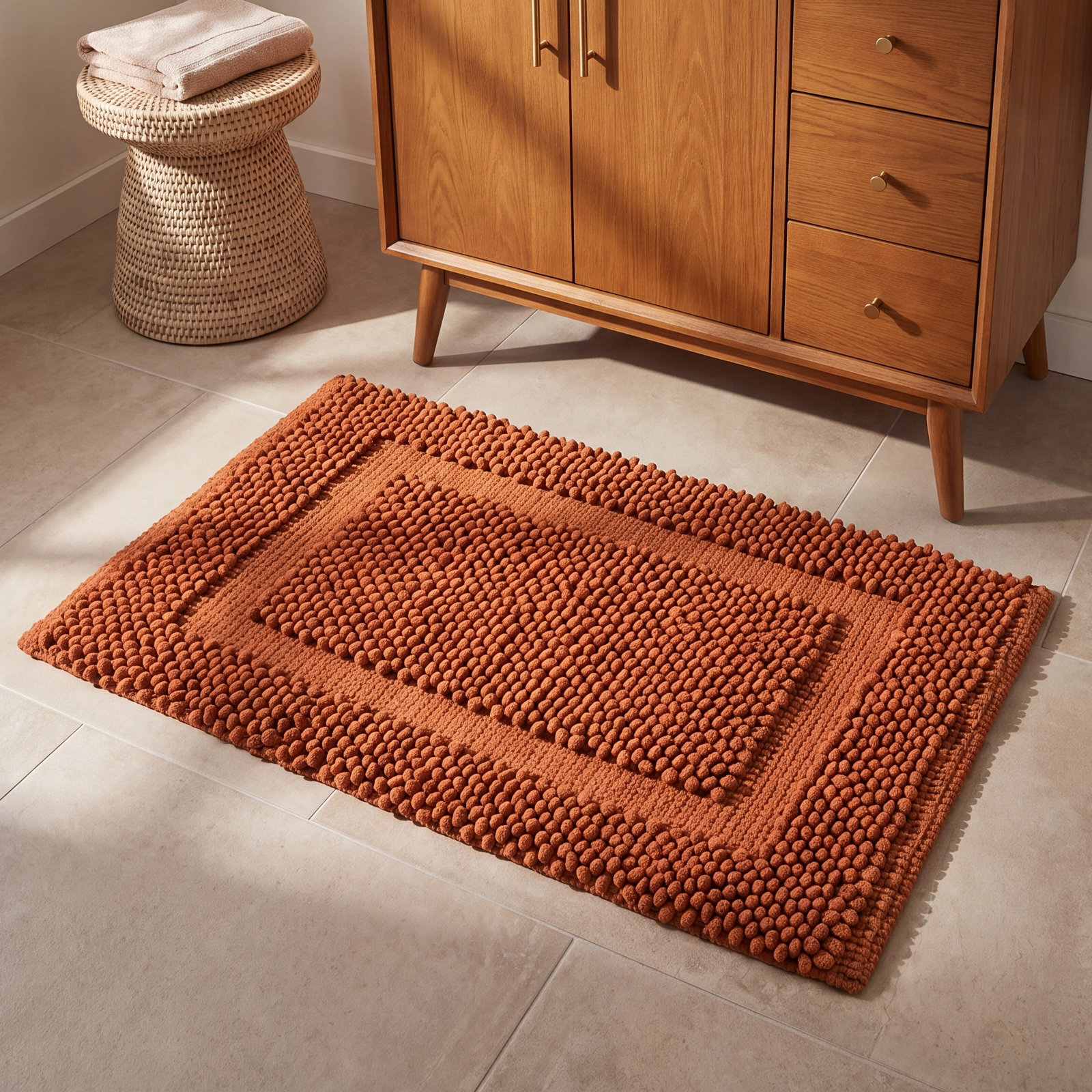 Payten Cotton Bath Mat, Single - 20"W x 32"L, Rust