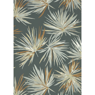 Aucuba Floral Metallic Wallpaper Roll