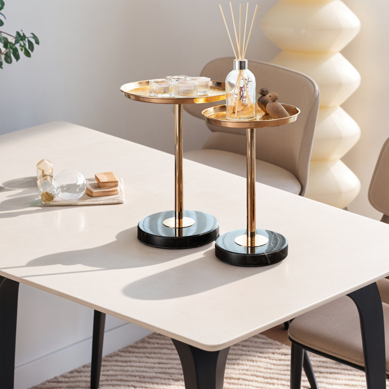 2 Pieces Metal End Table,Sofa Side Table