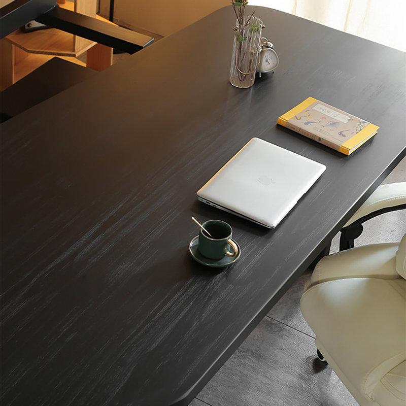 Modern Minimalist Solid Wood Desk with Unique, 29.5" H x 70.9" W x 27.6" D