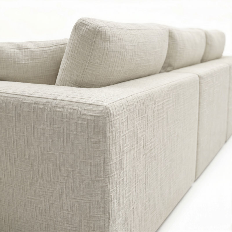 Canapé modulaire en forme de L 110 po, 4 pièces, sans assemblage, Unbleached Wool, Texturé