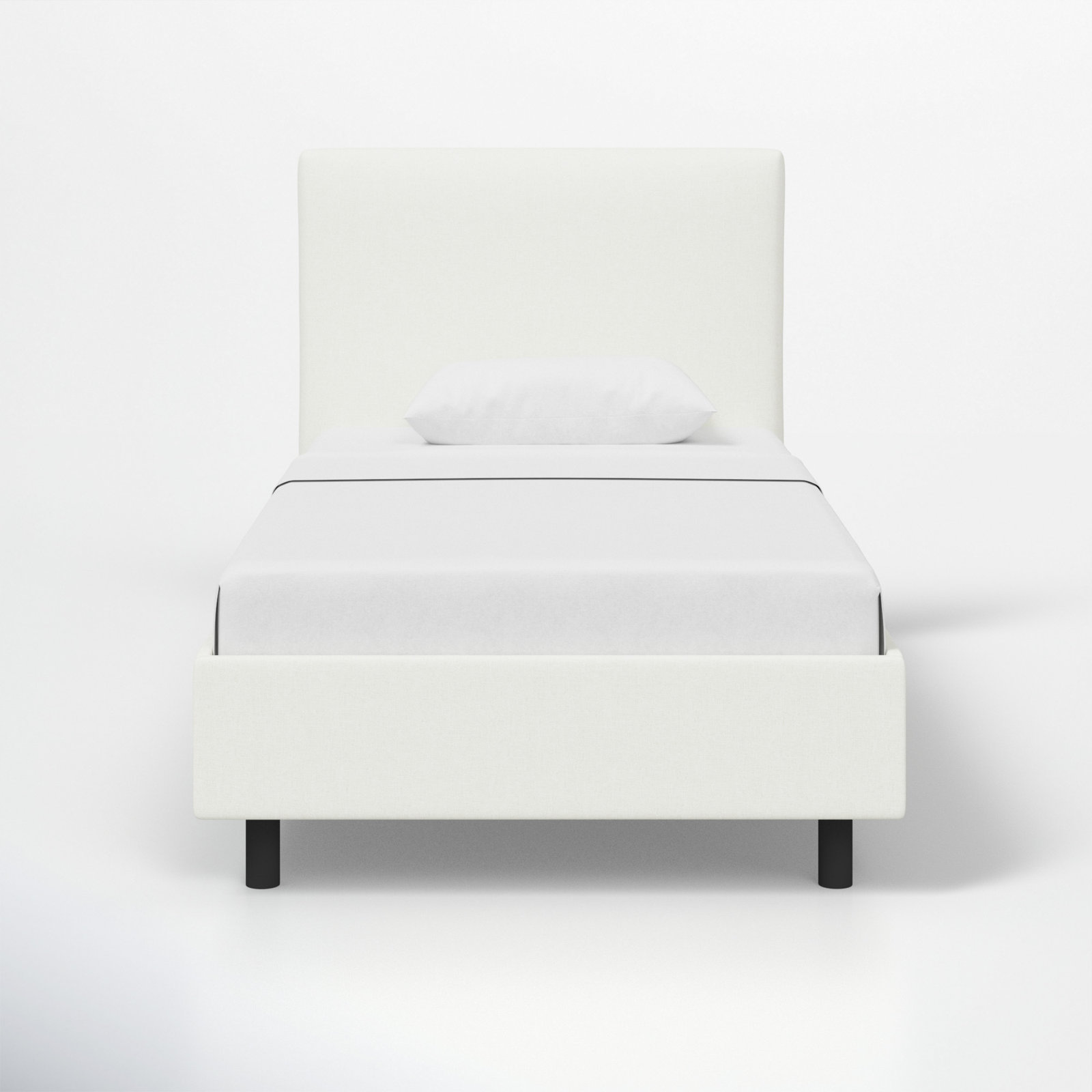 Sawyer Platform Bed, Zuma White Textured Linen, Full