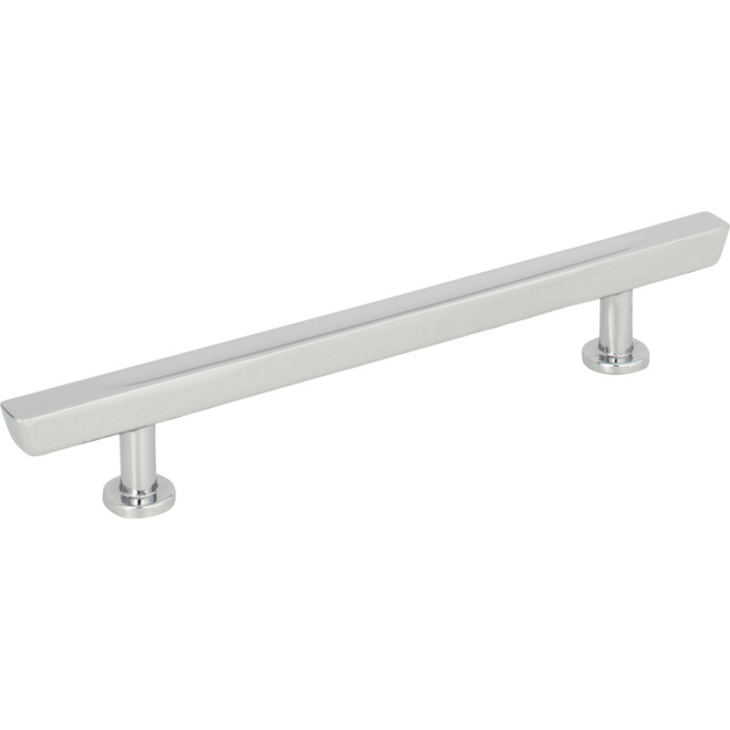 Thin Square Bar Pull, Polished Chrome,  5 1/16"