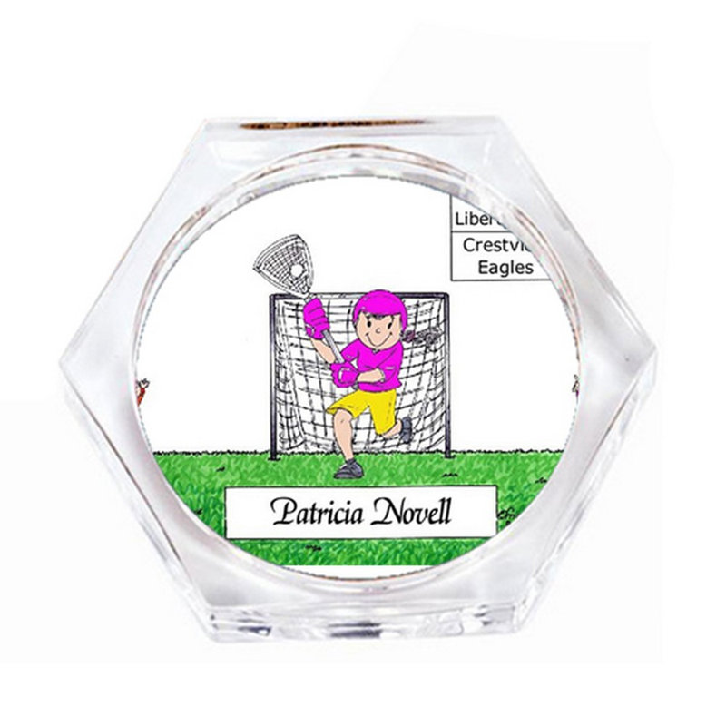 Ensemble de 4 sous-verres personnalisables «Lacrosse», Blanc / Blanc, Oui