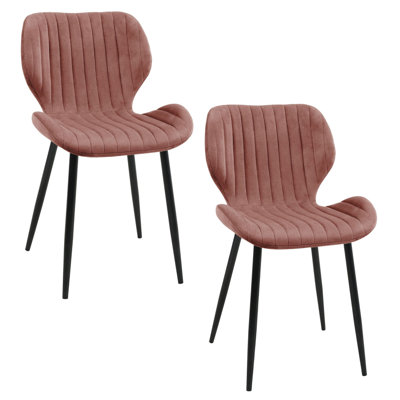 Beallsville 47cm H Tufted Velvet Upholstered Upholstered Back Side Chair in Pink