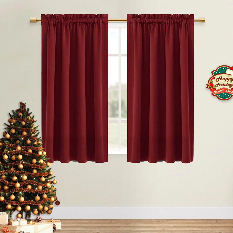 2 Panels Blackout Curtains – Thermal Insulated, Energy Saving & Noise Reducing Bedroom and Living Room Curtains, Set of 2 Rod Pocket Curtain Panels