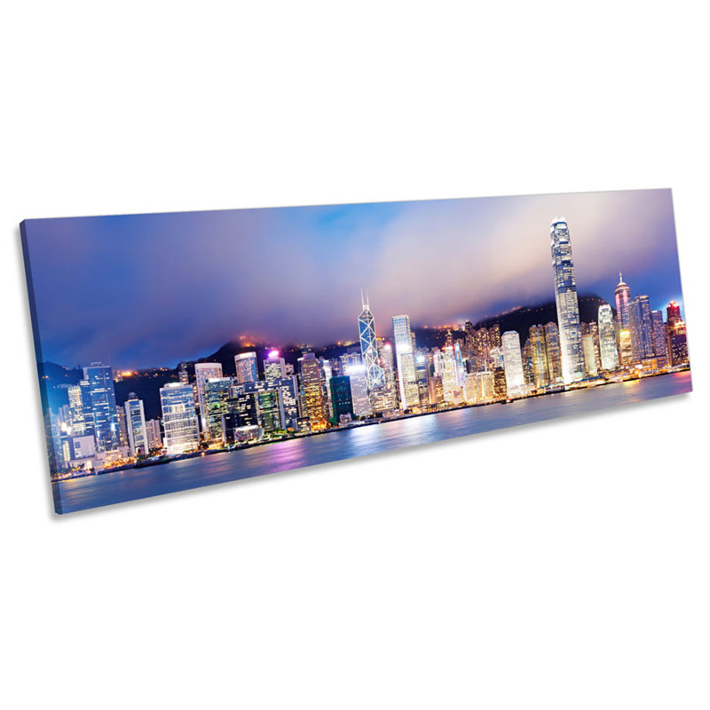 Hong Kong Victoria Harbour City - Wrapped Canvas Panoramic Print,  40.64cm H x 121.92cm W