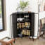 Armoire de rangement d'angle moderne à 3 niveaux avec portes en verre trempé