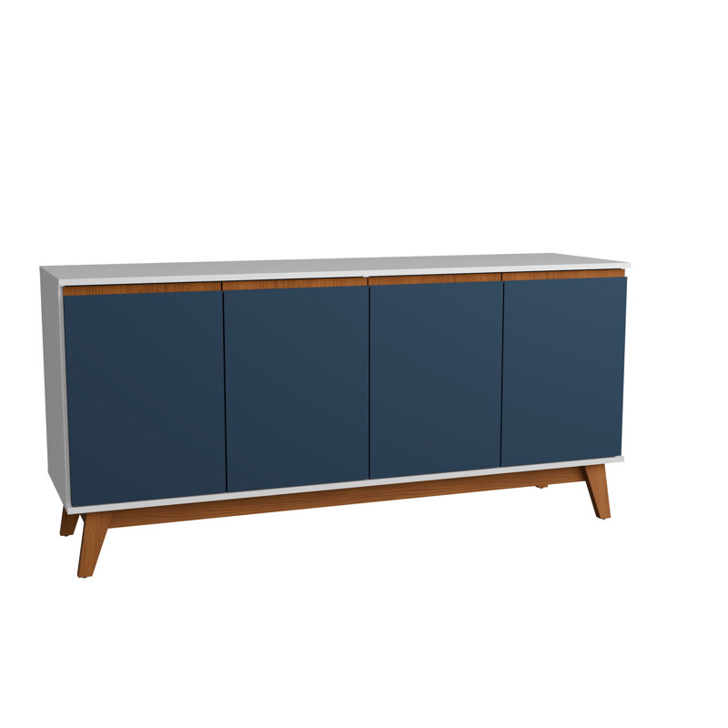 Tokyo 4-door Sideboard With Soft-close Doors, White/Blue
