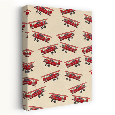 Vintage Red Biplanes Classic Retro Vintage Wall Art