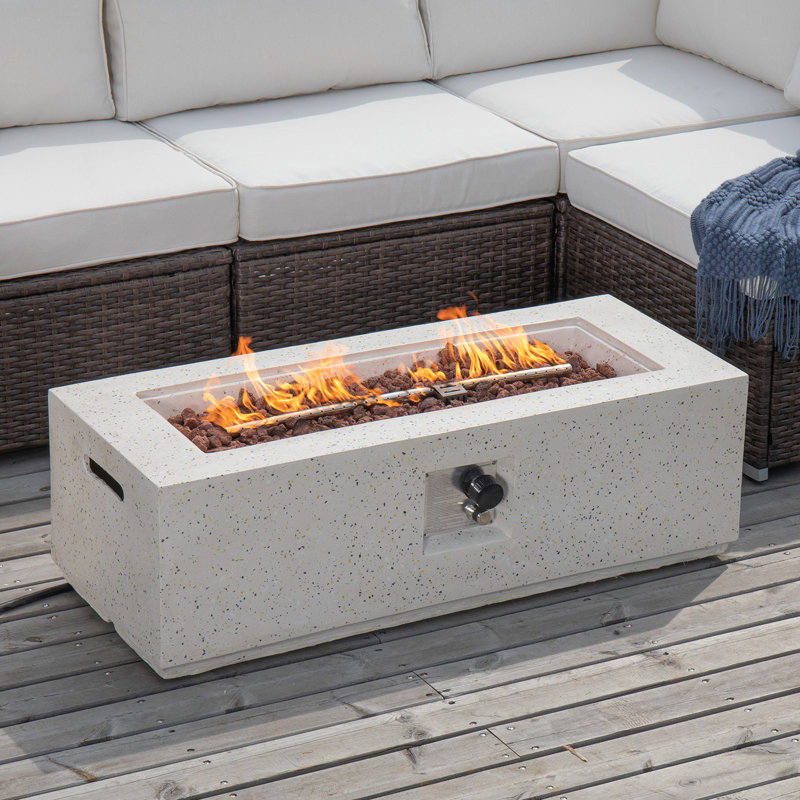 Rectangle Magnesium Oxide Propane Smokeless Fire Pit Table