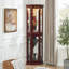 Vitrine d'angle avec lumières, tablettes réglables en verre trempé, dos en miroir, vitrine, cerisier (ampoule E26 non incluse)-639601878-639601866