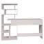Ditchko Desk With Modern High Bookcase, Console With Storage Shelves, 160X40Xh135 Cm, White Color
