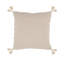 Lamar 22" Hand Embroidered Throw Pillow, Gray/Ivory