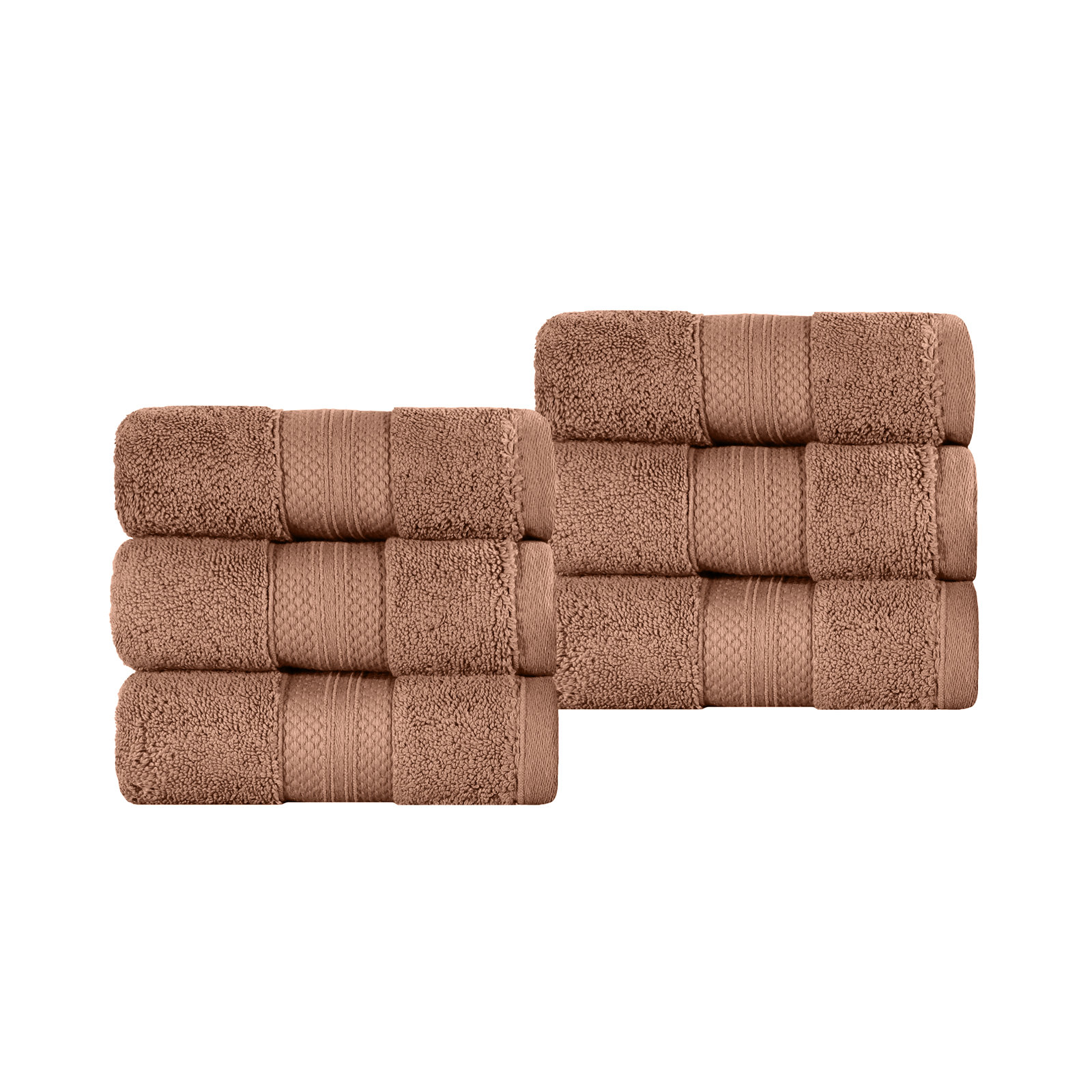 Finnian Ultra-Plush Heavyweight, 100% Turkish Towel Collection, Taupe, Hand Towels - 6 Pack