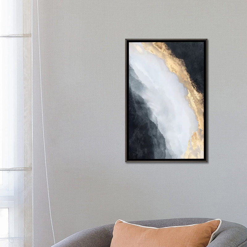 « Stream » par Elisabeth Fredriksson, reproduction d’art, H 26 po x l 18 po x P 1,5 po, Toile encadrée de bois rustique foncé