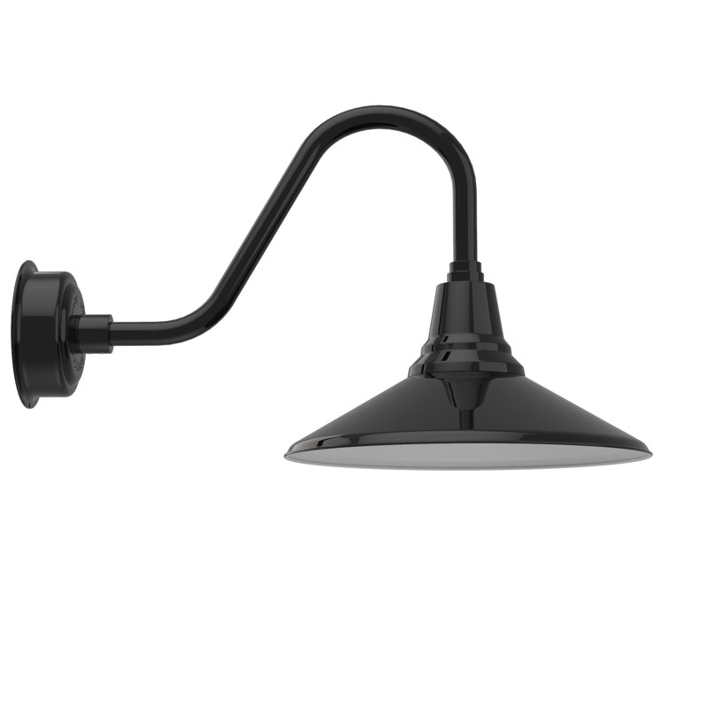 Luminaire de grange d'extérieur Albali, Noir, H 15,07 po x l 16 po x P 27 po