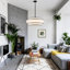 23.78" Modern 5-light Dimmable Drum Chandelier-205390080