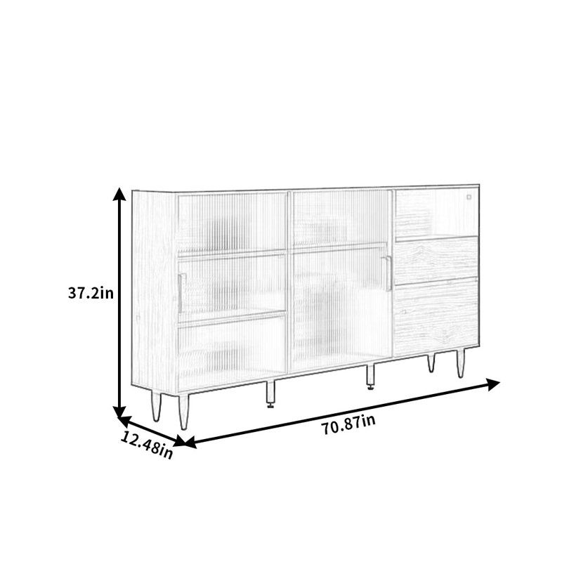 Sikeston, H 37,2 po x l 70,87 po x P 12,48 po