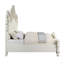 Cuir synthétique blanc et lit EK au fini blanc antique