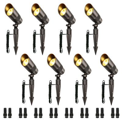 Projecteur à DEL réglable 8PK - Éclairage de paysage à basse tension pour arbres, clôtures, allées