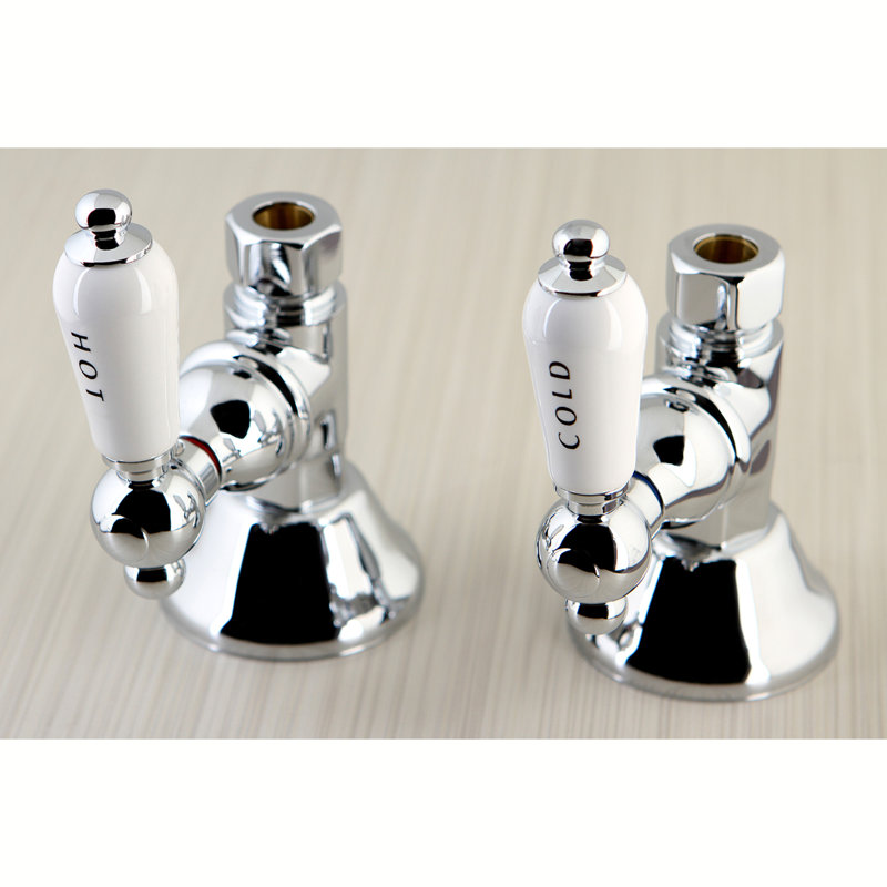Kingston Brass Trimscape 1/2-Inch FIP x 1/2-Inch OD Comp Quarter-Turn Straight Stop Valve, Chrome