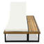 Chaise longue double avec dossier réglable et table d'appoint en bois-349830544