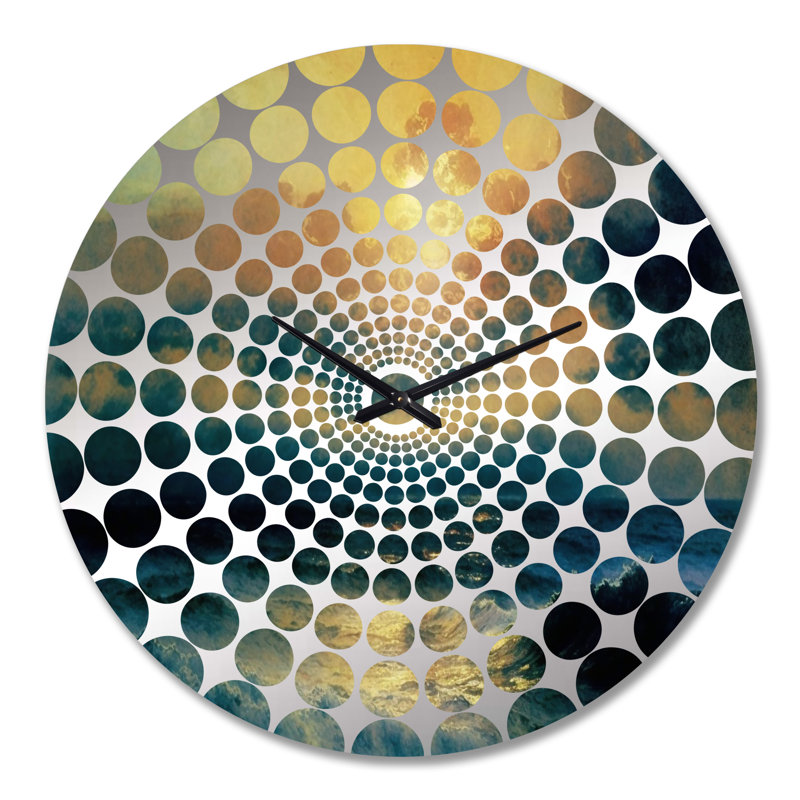Horloge murale vagues océaniques sauvages se brisant au coucher du soleil II, Très grand