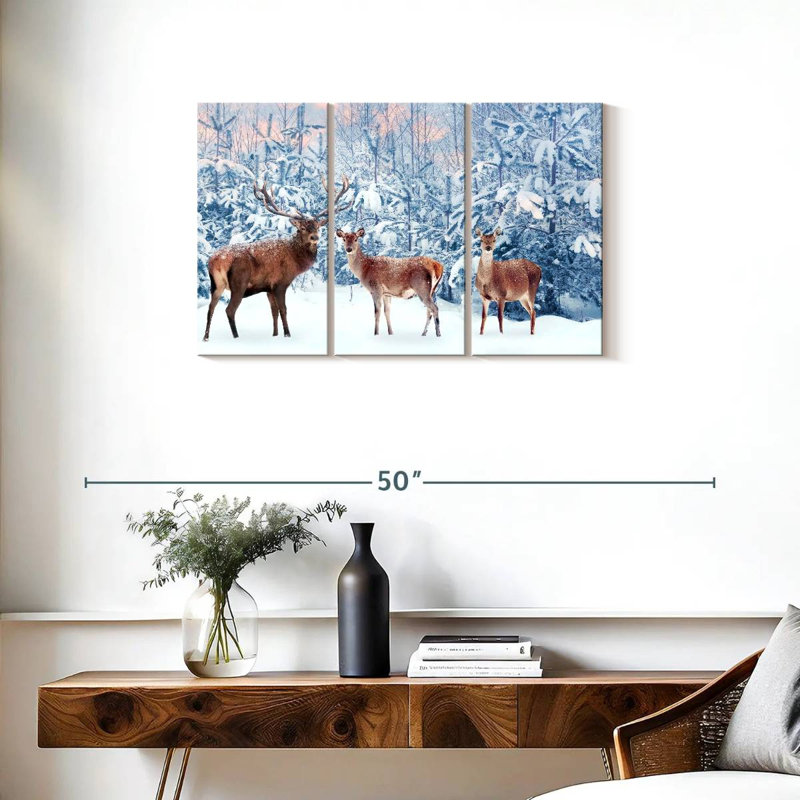Deer In Winter, 20" H x 33" W