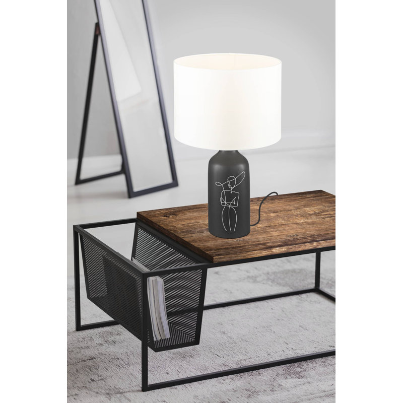 Ayaab Ceramic Novelty Lamp, Black, White