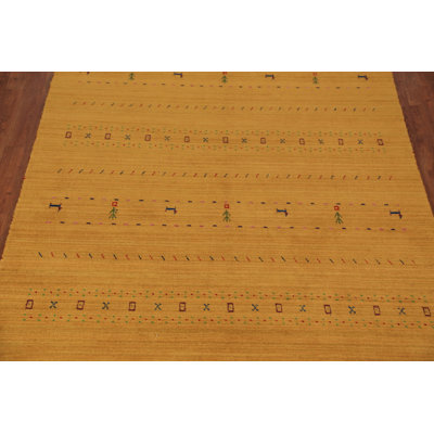 Tribal Gold Gabbeh Oriental Area Rug