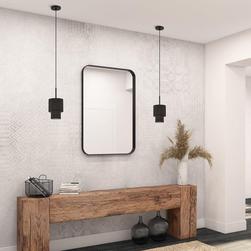 Luminaire suspendu tambour 1 lumière Gebelein, Noir, Noir