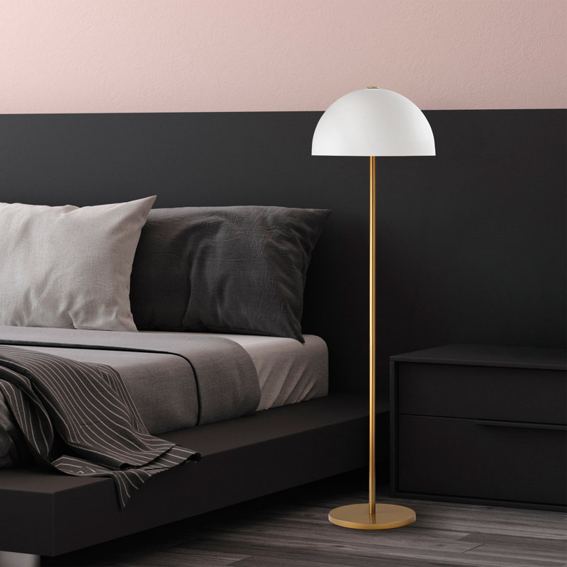 Modern Floor Lamp with Metal Body, Gold Finish, 15.7 x 15.7 x 60.6 inches | E27 Socket, Max 40W | Elegant Design for Home, Hotel, & Office Décor | Includes 6.1 x 6.1 x 0.8 inches Base Plate, 78.7-inch Cable