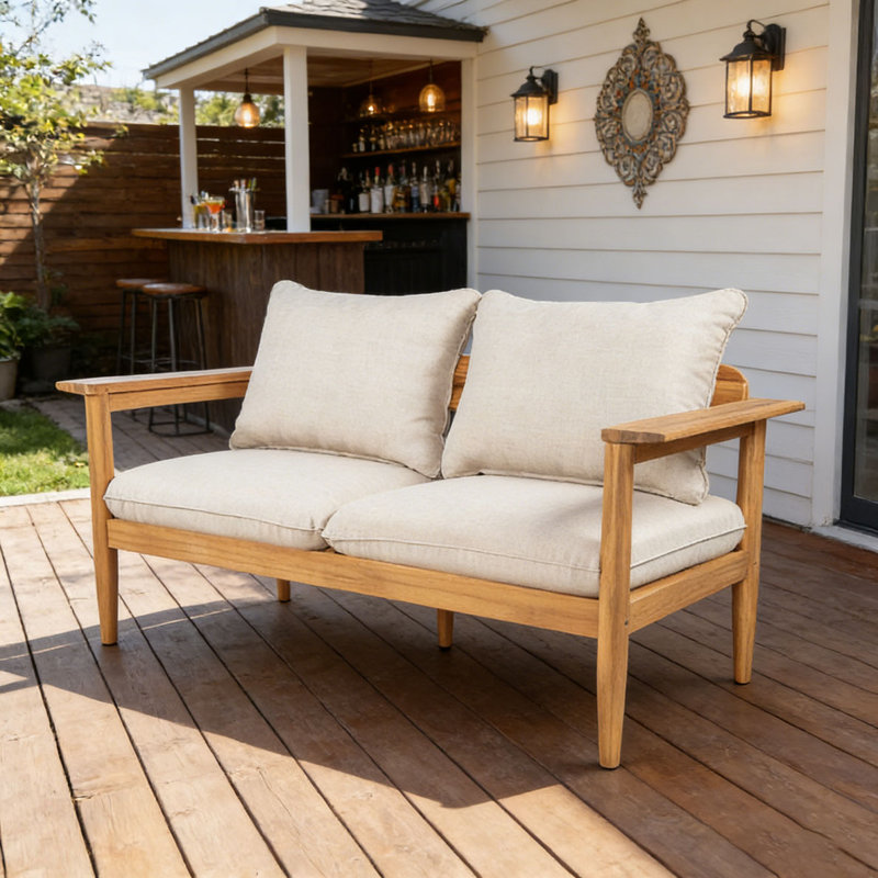 Canapé d'extérieur en bois d'acacia
