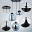 Luminaire suspendu 3 lumières à cordon réglable en verre coloré 3 lumières