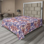Rubis pâle, indigo foncé / floral