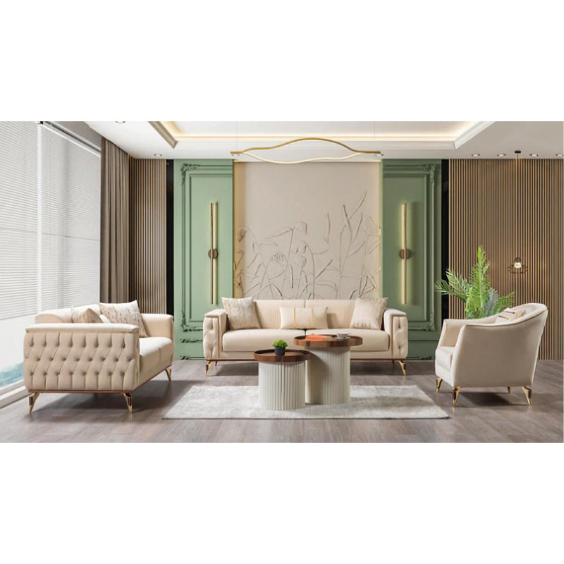 Ensemble de salon Belinda, Ivoire ivoire, Sofa, Loveseat