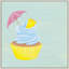 Pineapple Beach Cupcake Print by Katy Montica-666412625-666412635