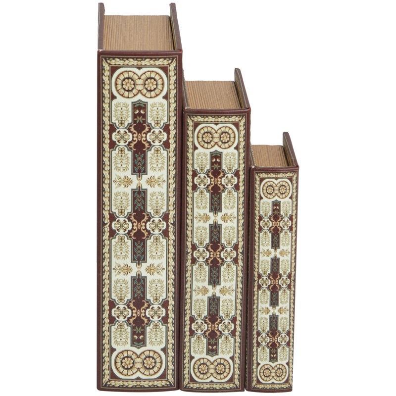 Mishaun, toile avec motif arabesque et livre doré, Rouge