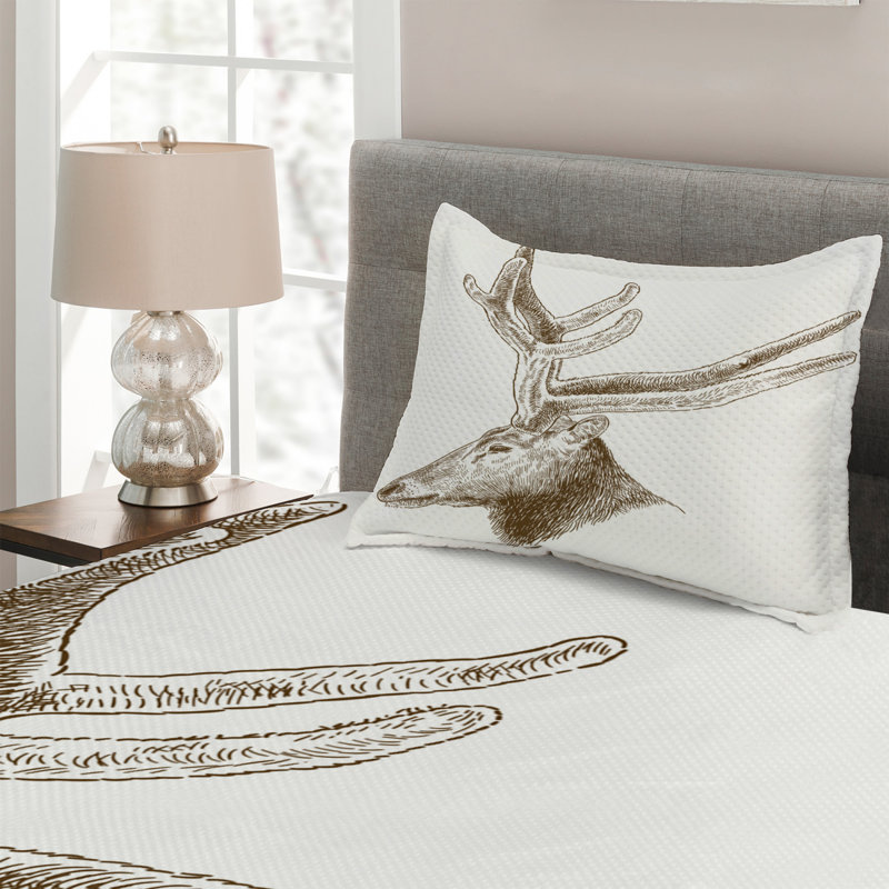 Rustic Coverlet, Twin Bedspread + 1 Sham