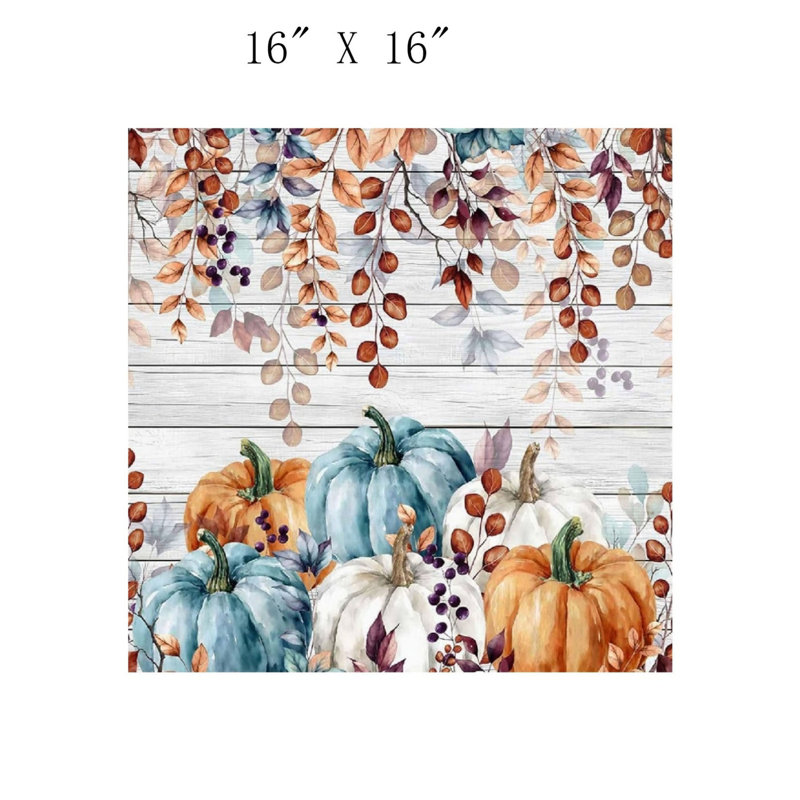 Art mural en toile sans cadre bleu et blanc 16 po x 16 po
