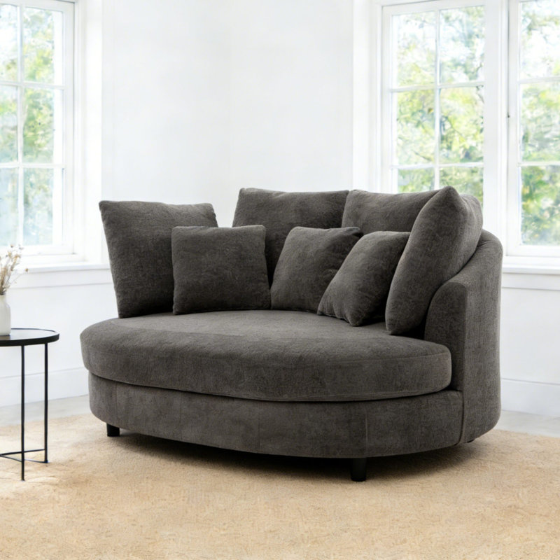 Fauteuil demi-tonneau de 70,1 po, Gris