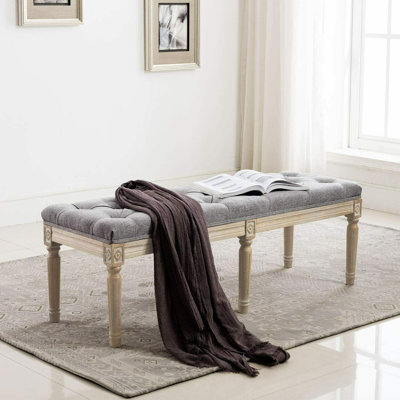 Banc touffeté gris